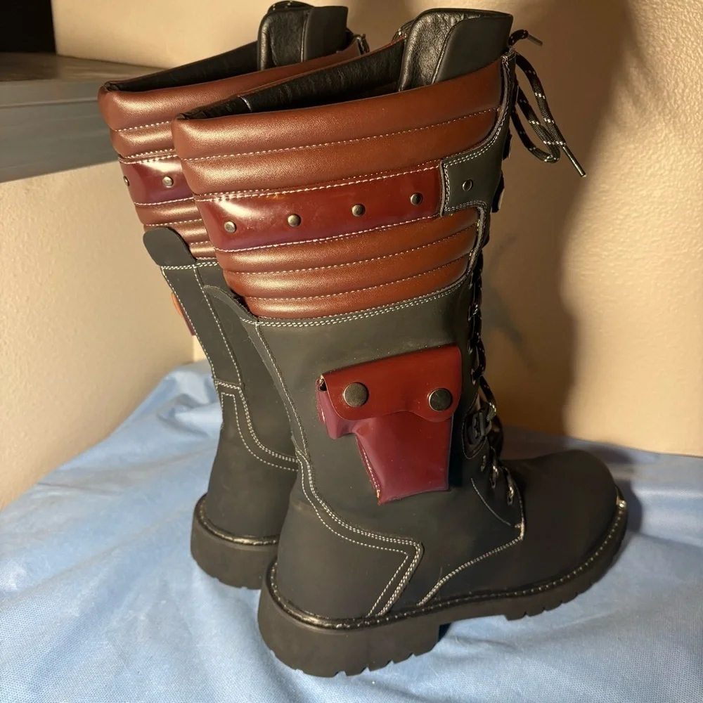 NWOT- Addax Ridge unisex steampunk/goth, conceal n carry, riding boots, size 46